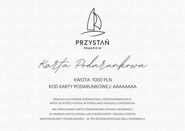 Karta Podarunkowa o wartości 1000zł