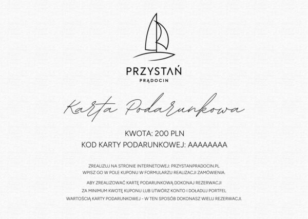 Karta Podarunkowa o wartości 200zł