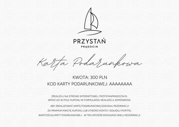 Karta Podarunkowa o wartości 300zł